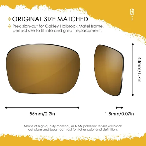 Miniatura 34 de Lentes de repuesto ANSI Z87.1 para gafas de sol Oakley Holbrook Metal OO4123