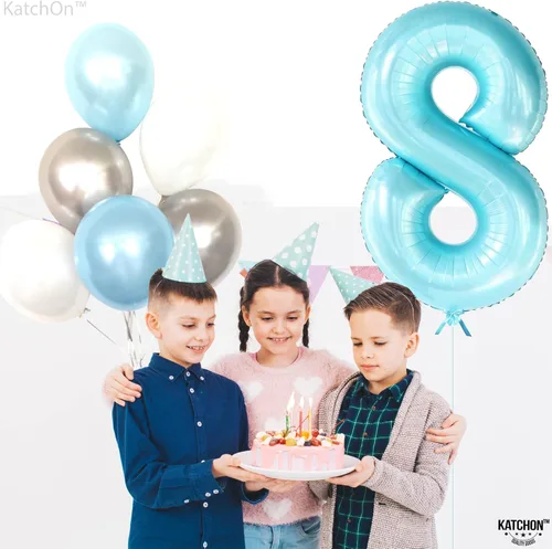 Miniatura 142 de KatchOn, Globo grande azul número 2 de 40 pulgadas Decoraciones de cumpleaños de Baby Shark para niño de 2 años Globo azul número 2 Globo