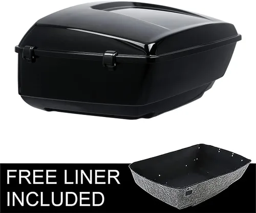 Miniatura 2 de XMT-MOTO King Tour Trunk + almohadilla de respaldo envolvente+estante de montaje negro+accesorios de acoplamiento para Harley Touring Road King Road