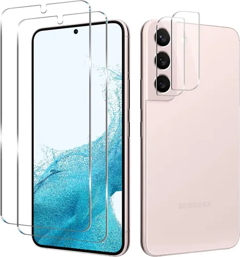 BIGFACE Protector de pantalla de vidrio templado para Galaxy S22 Plus, paquete de 2, antiarañazos, desbloqueo ultrasónico de huellas dactilares,