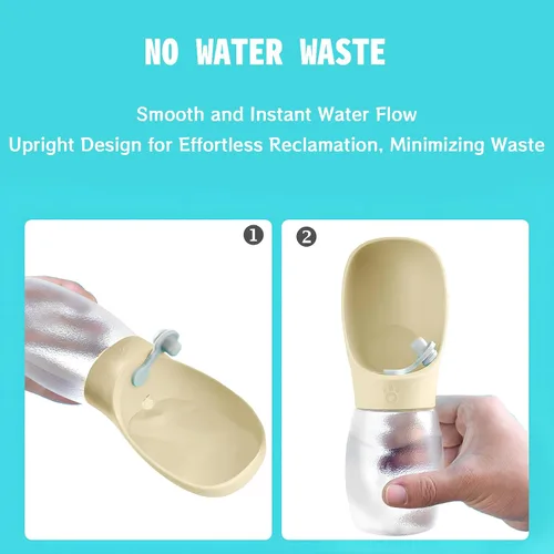 Miniatura 2 de Kalimdor Botella de agua para perros, dispensador de agua portátil de 12 onzas a prueba de fugas para cachorros con alimentador para mascotas