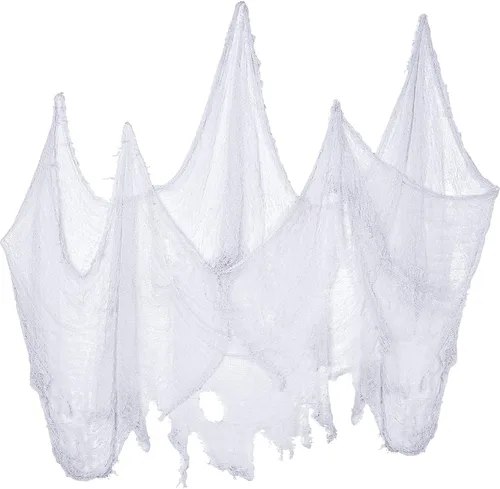 Paquete de 4 paños espeluznantes de Halloween de tela espeluznante de tela suelta de gasa de gasa extraña para decoración de fiesta de Halloween