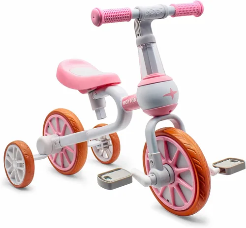XIAPIA Bicicleta 3 en 1 para Niños Pequeños de 2-4 Años Niña Niño, Triciclo para Niños con Asiento Ajustable, Pedal Desmontable y Ruedas de