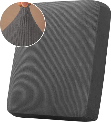 Miniatura 171 de H.VERSAILTEX - Funda de terciopelo elástica y afelpada para protección de cojines de sofá biplaza, silla o sofá, 2 piezas, tamaño grande, color gris