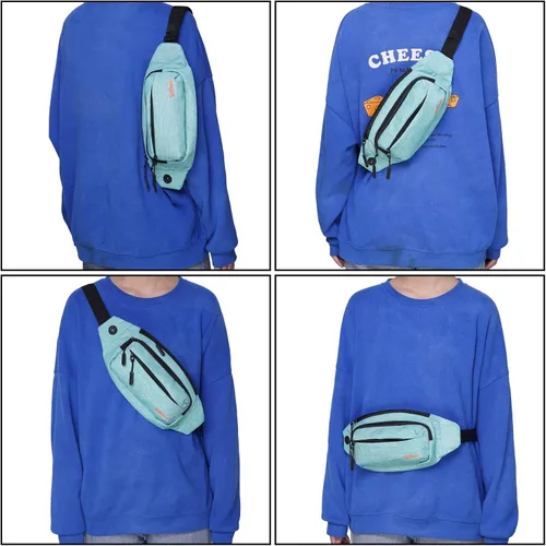 Miniatura 5 de Riñonera grande para hombre con 5 bolsillos con cremallera, paquete de bolsa de cintura para correr, deporte, entrenamiento, viajes, Casual