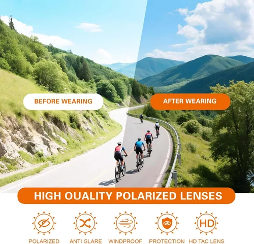 Miniatura 3 de suoso Gafas de sol deportivas de ciclismo para hombre: gafas de sol polarizadas ligeras con protección UV para jóvenes, béisbol, softbol, correr