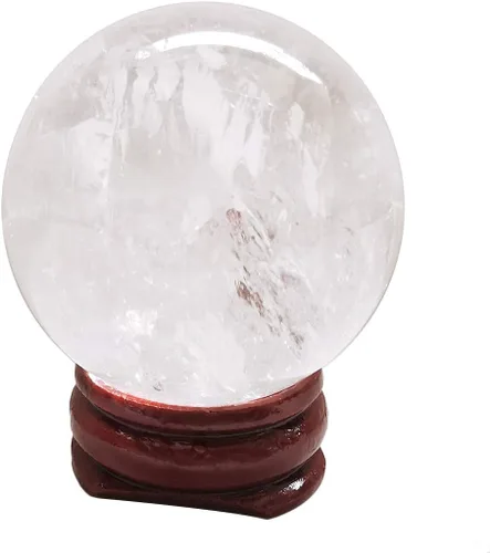 Miniatura 14 de Bola de cristal curativo de amatista de 1.575 in, decoración del hogar, esfera de adivinación Fengshui con soporte de madera