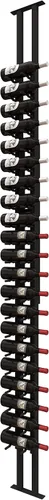 Ultra Wine Racks - Estantería para Vinos de Montaje de Piso a Techo (1 Lado, Profundidad Simple, Negro, Capacidad para 21 Botellas de Vino) -