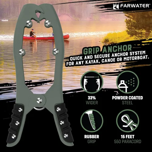 Miniatura 4 de Empuñadura de anclaje para canoa – barco, tubo de flotador y accesorios de pesca en kayak, equipo de kayak – Anclaje de abrazadera de cepillo