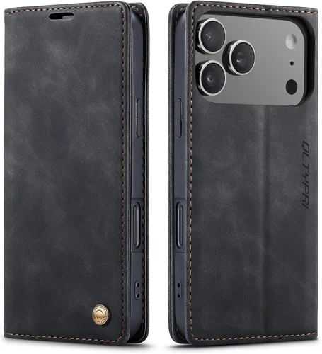 Miniatura 28 de QLTYPRI Para iPhone Air Case Wallet Con Tarjetero, Vintage PU Cuero Kickstand Cierre Magnético A Prueba De Golpes Folio Libro Funda Para IPhone 17