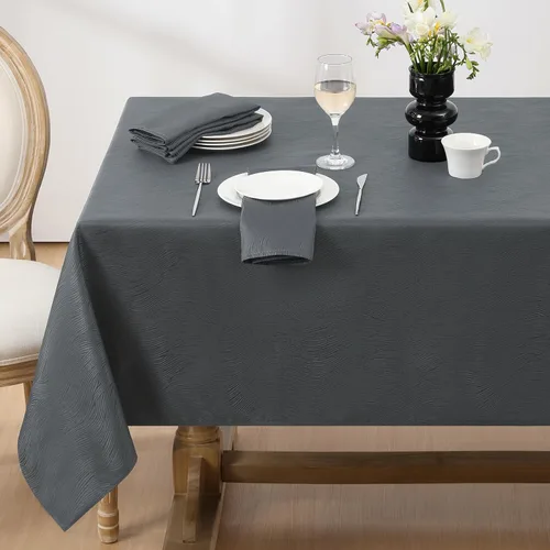Miniatura 9 de Softalker - Mantel jacquard rectangular, diseño en espiral, resistente al agua y a las manchas, antiarrugas, tela de mesa pesada y libre de arrugas