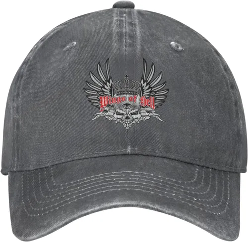 Miniatura 2 de Cowboy Hat Trendy Hats for Man and Women Djustable Four Season Outdoor Baseball Cap of Hell Skull with Angel Deep Heather