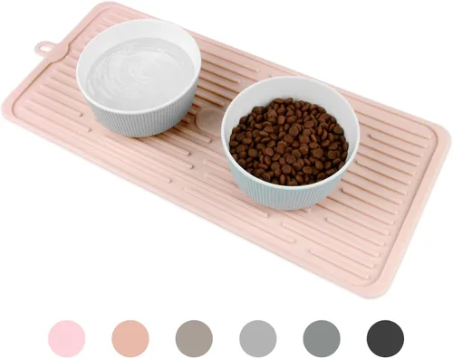 Miniatura 9 de Mantel individual para mascotas para perros y gatos, tapete para evitar el desbordamiento de alimentos y agua, tapete portátil y plegable, adecuado