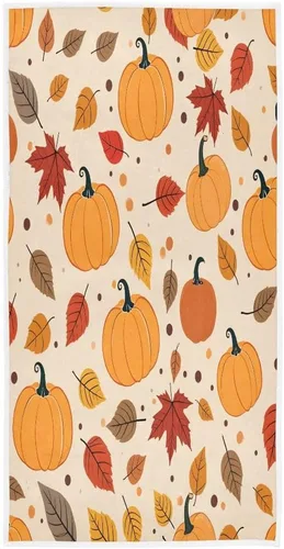 Toallas de mano con patrón de calabaza y hojas de arce, decoración del hogar, toallas de baño ultrasuaves para baño, 30 x 15 pulgadas