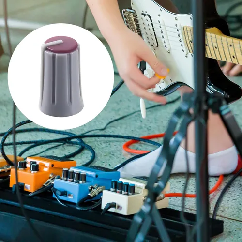 Miniatura 6 de 9 piezas de 6 mm tipo D perilla de potenciómetro, perilla giratoria de volumen y tono de guitarra de plástico, perilla de control de graves
