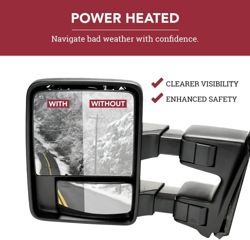 Miniatura 8 de Trail Ridge Juego de espejos de remolque de 2 piezas para el lado del conductor y del pasajero compatible con Ford F-150 FO1320479 FO1321479