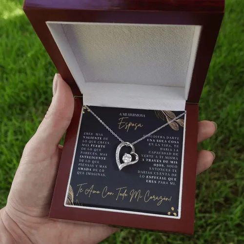 Miniatura 4 de LEXPO Para Mi Hermosa Esposa - Collar Regalo Personalizado Para Esposa, Novia, Pareja, Amor, Aniversario, Cumpleaños, Celebración - FL129