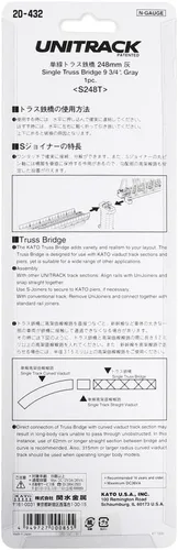 Miniatura 4 de Kato Escala N 9-3/4" Puente de armadura, gris