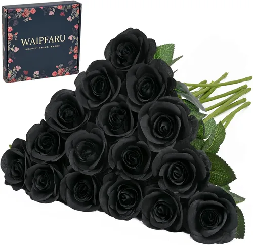 Miniatura 15 de Waipfaru 20 rosas blancas falsas de aliento de bebé, flores artificiales a granel, rosa blanca de seda con tallos largos para ramo de boda, jarrón