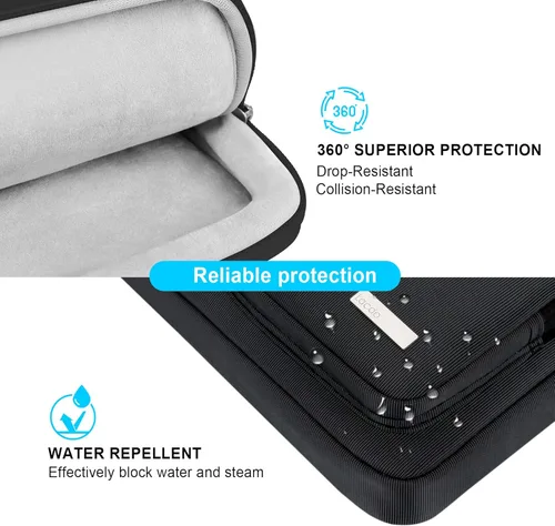 Miniatura 4 de Lacdo Bolsa de hombro protectora para laptop de 360°, funda para portátil de 14 pulgadas para HP Lenovo, Dell, Asus Asus Acer Chromebook 14, HP Negro