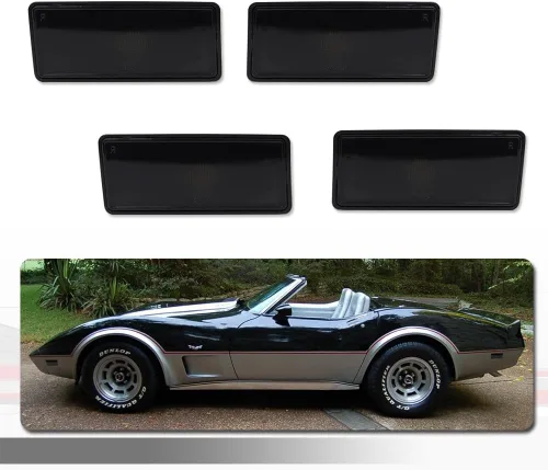 Miniatura 10 de Lente ahumada LED roja para Chevrolet Corvette C3 1974 1975 1976 1977 1978 1979 Luces de marcador lateral del parachoques delantero Lente ahumada