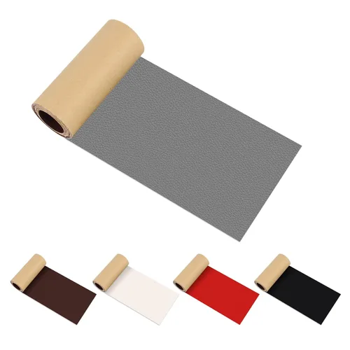 Miniatura 7 de DOCAS Cinta de reparación de cuero autoadhesiva de 4 x 63 pulgadas, cinta de reparación de cuero cortable para muebles, kit de reparación de vinilo