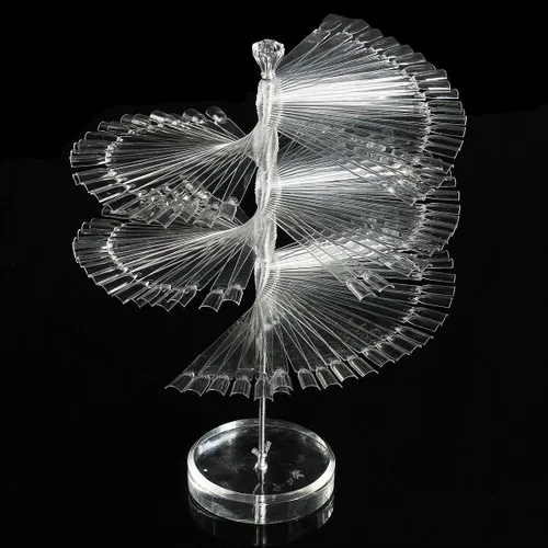 Miniatura 5 de Soporte de exhibición de 120 barras de uñas postizas en espiral, herramientas de práctica para uñas Solon, esmalte y gel (transparente)