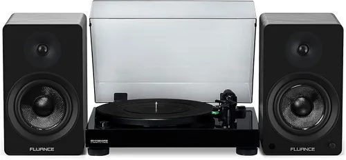 Fluance RT81 Elite - Tocadiscos de vinilo de alta fidelidad (negro piano), altavoces estéreo Ai61 de 6.5 pulgadas (ceniza negra), lápiz capacitivo,
