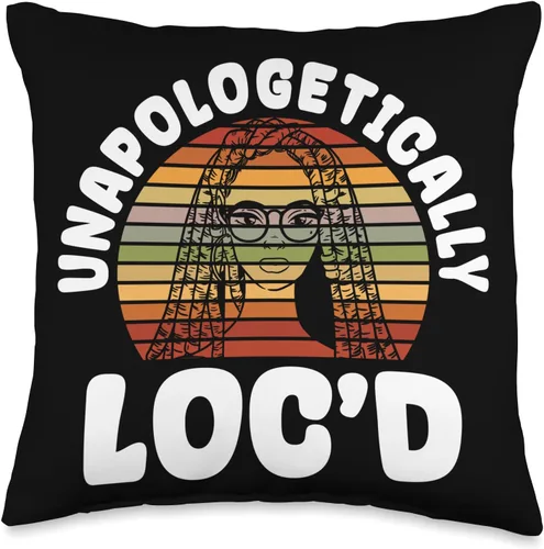 Locs Afro Dreadlocks Love Beauty Hair Loc'd Up Afro Hair - Almohada negra de niña africana americana, 16 x 16 pulgadas, multicolor
