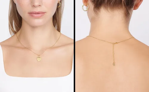 Miniatura 4 de Jewelry Atelier Collares de corazón rellenos de oro dije de corazón con relleno de oro amarillo de 14 quilates con cadena de clip sólido para mujer