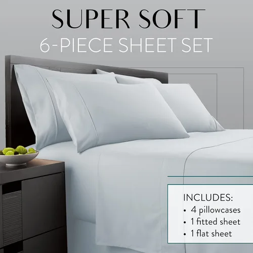 Miniatura 2 de Danjor Linens Juego de sábanas de tamaño completo para adolescentes, sábanas de hotel de alta calidad con 4 fundas de almohada, bolsillos profundos