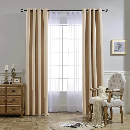 Miniatura 2 de NICETOWN Biscotti - Cortinas opacas beige de 84 pulgadas de largo para dormitorio, con aislamiento térmico, ojales sólidos, para oscurecer