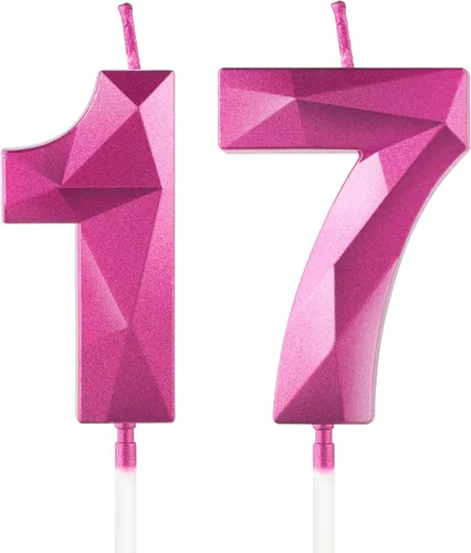 Miniatura 49 de Velas de cumpleaños número 15, velas número 15, velas de feliz cumpleaños de oro rosa para pastel, decoraciones de cobertura de pastel de diseño 3D