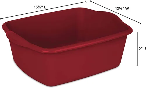 Miniatura 4 de Sterlite - Lavabo de 12 cuartos de galón, multiusos, 15 3/4 x 12 1/2 x 6 pulgadas, rojo, paquete de 1