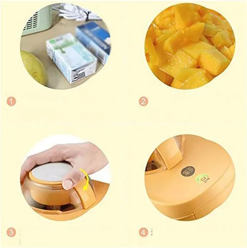 Miniatura 6 de Pequeña máquina automática de yogur refrigerada Máquina de helado casera para niños Máquina de helado (color : verde) (amarillo)