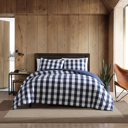 Miniatura 39 de Eddie Bauer - Juego de edredón Queen, ropa de cama reversible a cuadros, elegante y cálida decoración del hogar (gris normandía, Queen)