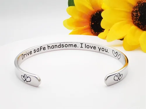 Miniatura 376 de Pulseras inspiradoras para mujer, joyería de acero inoxidable, con refranes, pulsera motivacional con mensaje oculto, pulseras grabadas para mejor