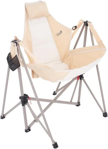 Camphor Designs Hamaca portátil con columpio | Tumbona reclinable plegable con reposacabezas y soporte para bebidas | Deportes al aire libre, playa,