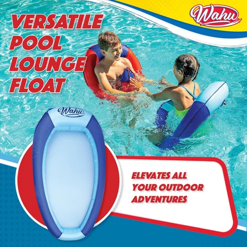 Miniatura 3 de WAHU Hydro Lounger - Flotador versátil para tomar el sol, tumbona inflable para playa y piscina con válvula de inflado/desinflado, azul/azul claro