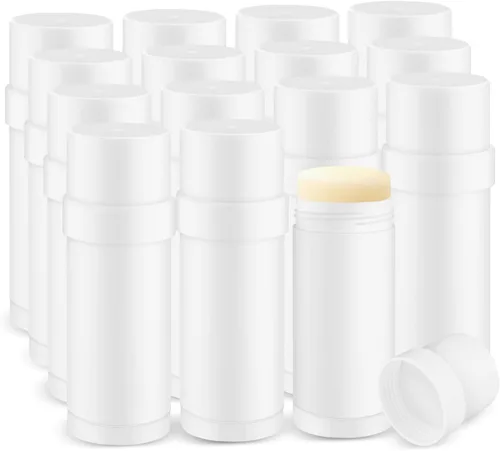 Miniatura 9 de 15 piezas de recipientes vacíos de plástico para desodorante, tubos de desodorante DIY con tapón de rosca, tubos rellenables para bálsamo labial