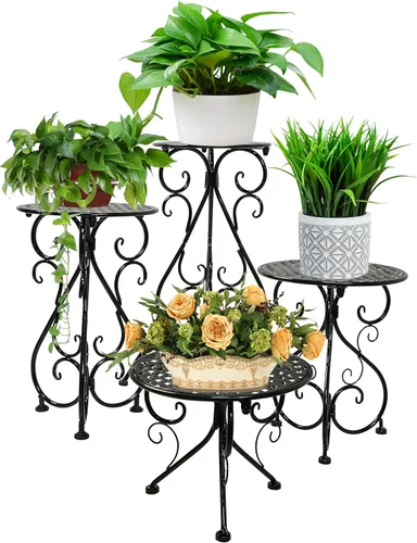 Miniatura 10 de NAKUPE Soporte de metal para plantas, soporte resistente para macetas de 17 pulgadas de alto, soporte individual para interior, exterior, jardín