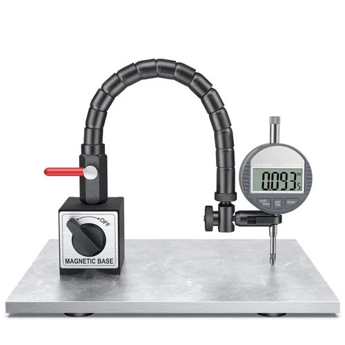 HDLNKAK Indicador de dial digital de 0.000-1.000 in/1 pulgada con base magnética, juego de herramientas de indicador de dial para alineación,