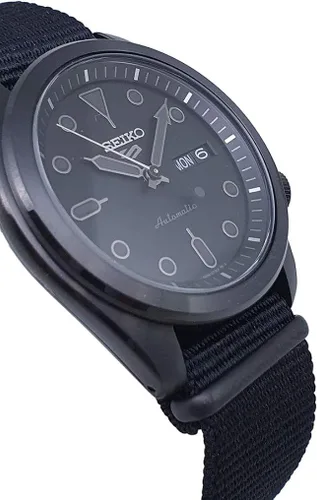 Miniatura 2 de Seiko 5 deportes negro Dial negro correa de nylon reloj de los hombres SRPE69K1