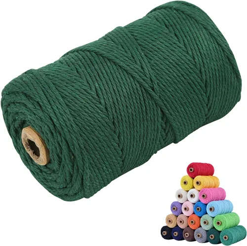 Miniatura 70 de Cuerda de algodón para macramé, de 0.11 pulgadas x 109 yardas, cuerda de macramé natural marrón, suministros perfectos de algodón para hacer