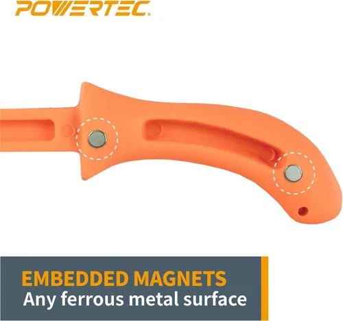 Miniatura 4 de POWERTEC 71029 Palo de empuje magnético para sierra de mesa, mesa de enrutador, aplicaciones de junta, diseño ergonómico de 11.5 pulgadas con imanes