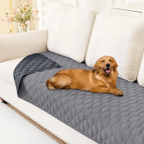 Smiry Manta Impermeable para Cama de Perro, Manta Suave Reversible para Mascotas, Funda Lavable a Prueba de Fugas para Gatos y Perros para Sofá,