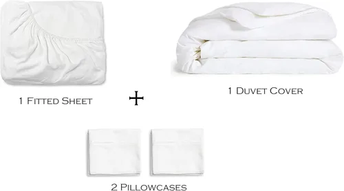 Miniatura 2 de Juego de funda de edredón, sábana bajera y fundas de almohada, juego de ropa de cama de 4 piezas, hecho de 100% algodón Giza egipcio de ensueño