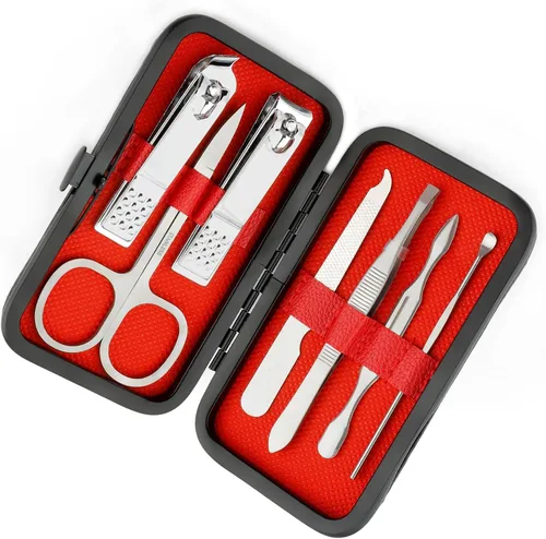 Miniatura 9 de Juego de manicura, cortaúñas, herramientas de cesta de Pascua, suministros de pedicura, cortaúñas para mujeres y hombres, cortaúñas de uñas 8 en 1