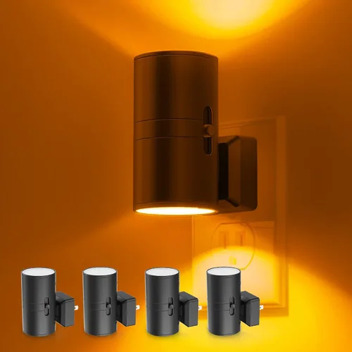 Miniatura 16 de L LOHAS LED Luz nocturna enchufable, paquete de 4, luces nocturnas regulables enchufables a la pared, luz nocturna con sensor de luz, blanco suave