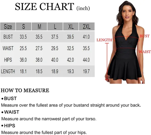 Miniatura 4 de Smicabe Traje de baño tankini halter para mujer, de dos piezas, con control de abdomen, cuello en V, con pantalones cortos